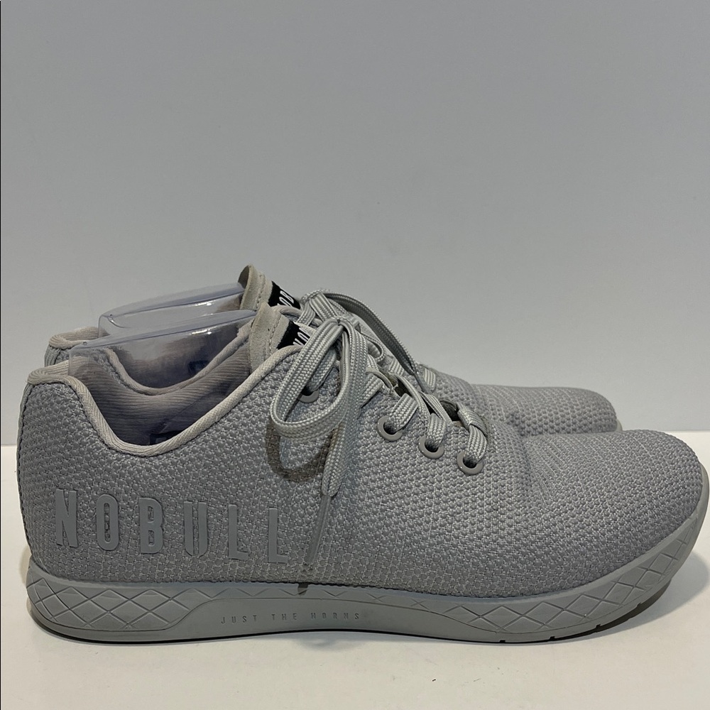 NOBULL Just the Horns Light Gray Unisex Women’s 9 Mens 7.5 Sneakers Super Fabric